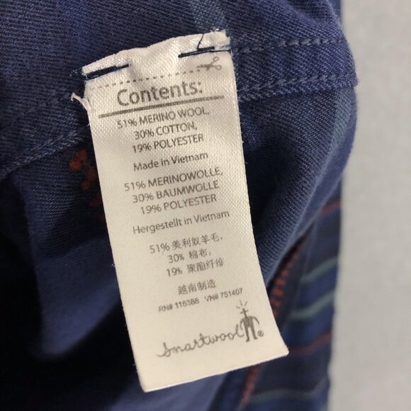 Smart Wool Striped Button Down Shirt Size Medium - Picture 4 of 6